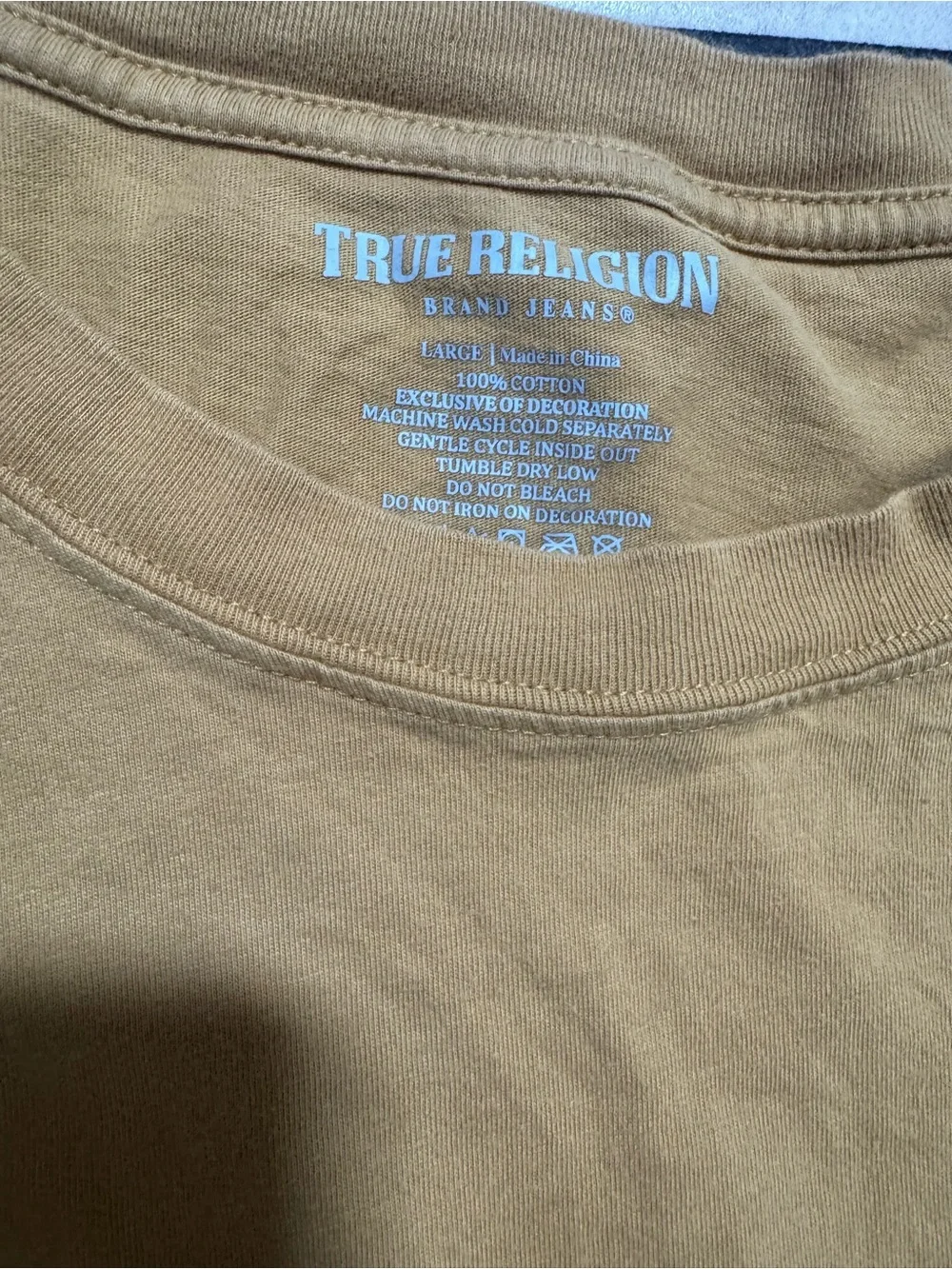 True Religion Mustard Yellow Short-Sleeve Logo Tee